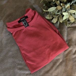 Forever 21 pink short sleeve crop top